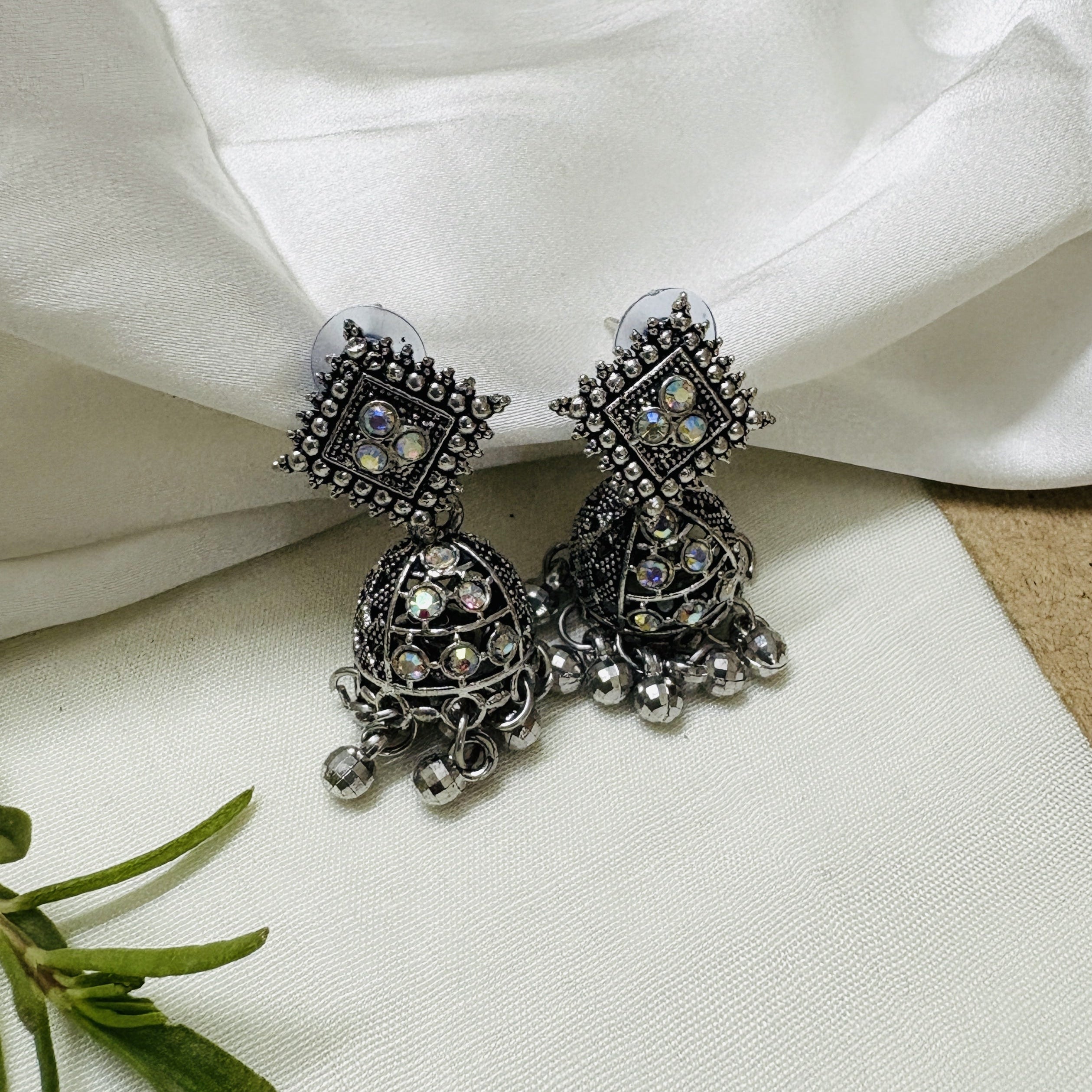 Premium Jaipuri Oxidized Set Of 12 Earrings Combo With Free Gift
