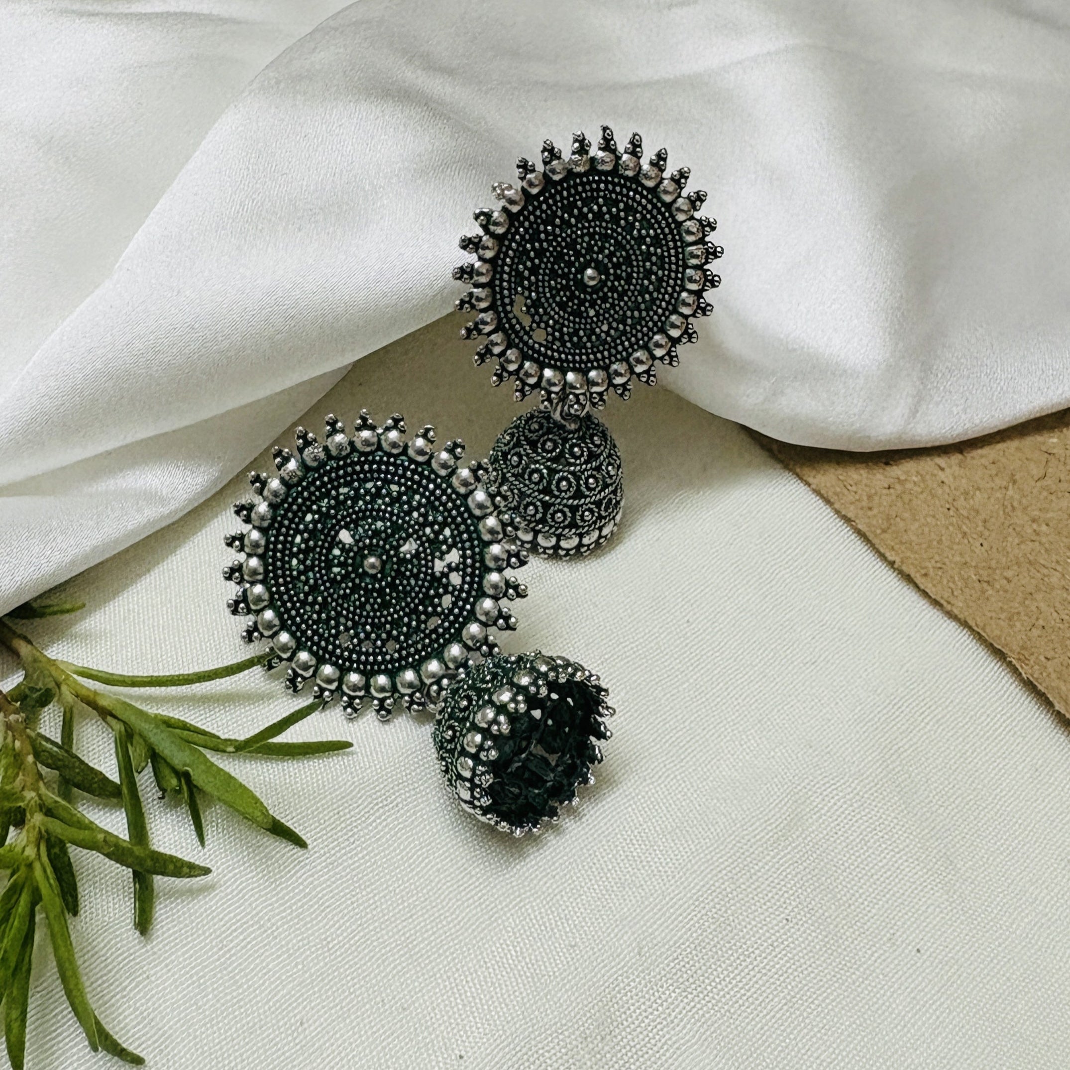 Premium Jaipuri Oxidized Set Of 12 Earrings Combo With Free Gift