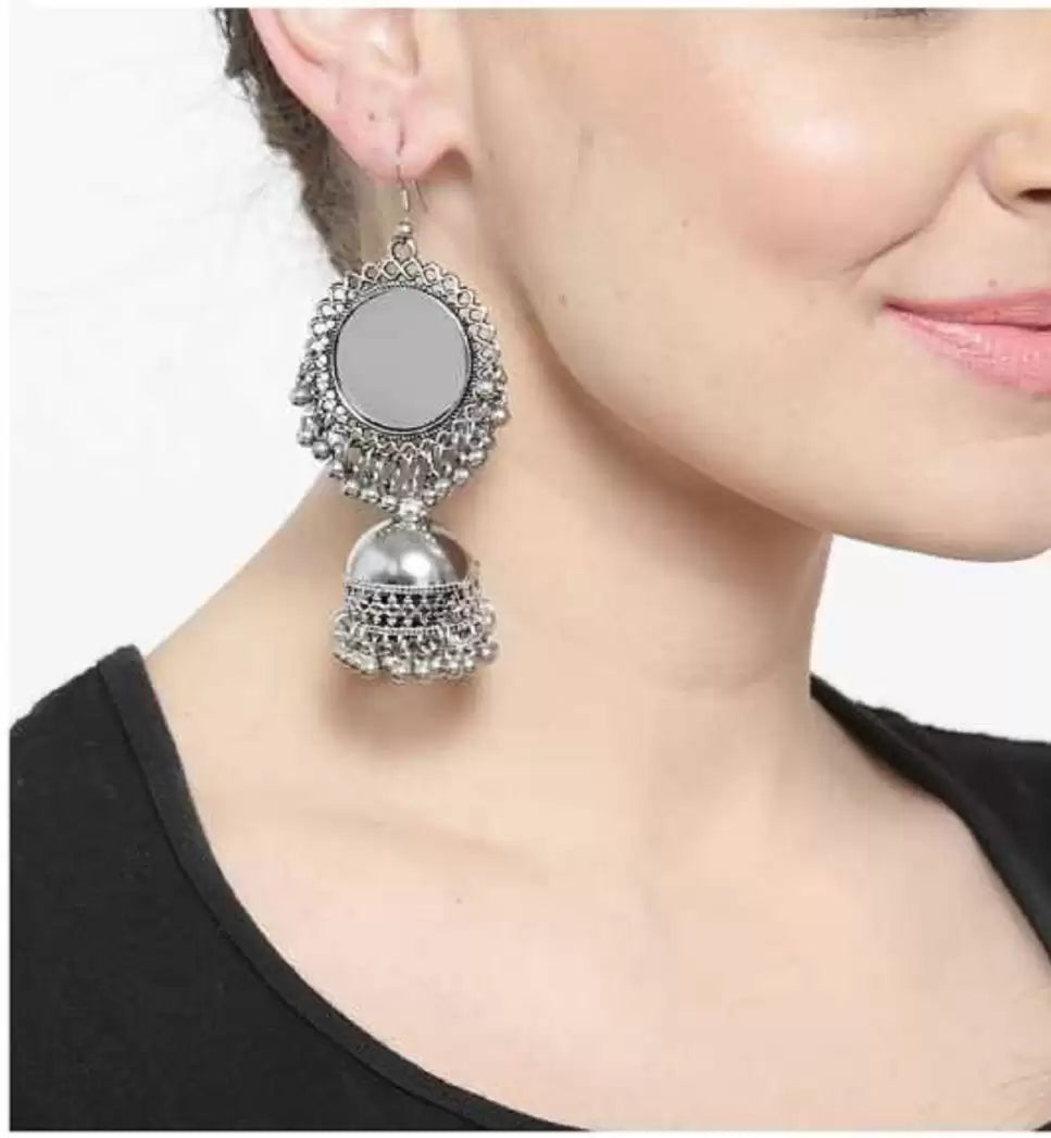 Premium Jaipuri Oxidized Set of 12 Jhumka Combo with Free 3 Rings Set