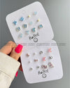 Set Of 24 Oxidized Designers Studs Earrings Pack of 4 ( 6 Pairs Each )