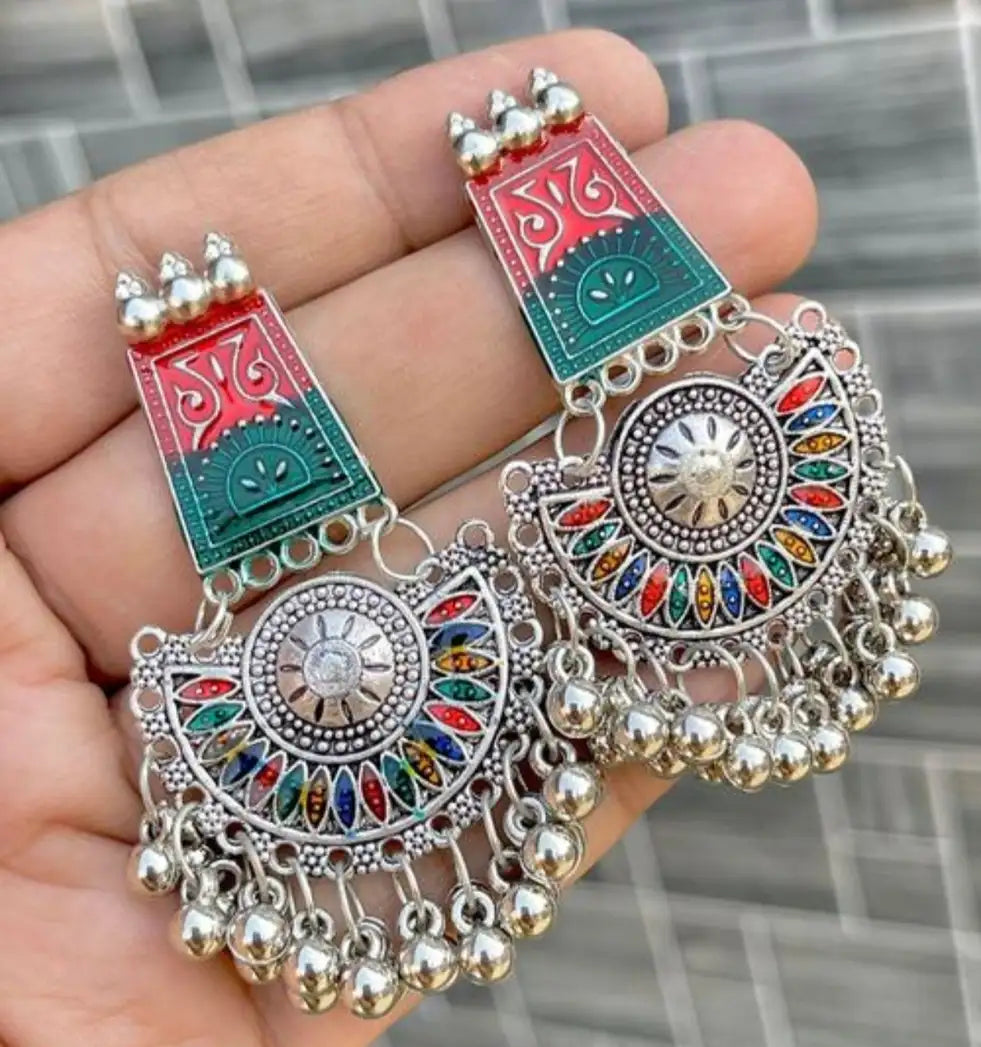 Premium Beautiful Oxidized Set Of 15 Jhumkas Combo With Free Gift